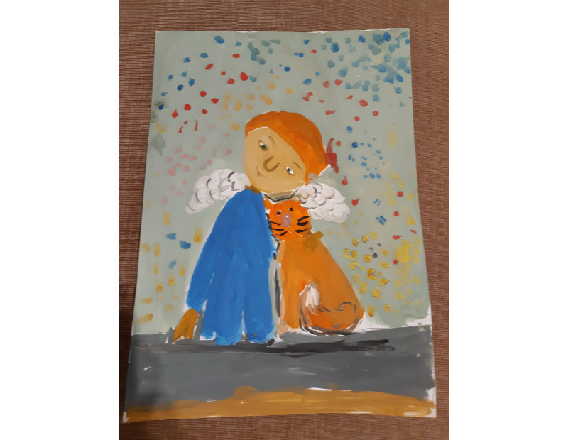 Конкурс детских рисунков «Феи и эльфы». Фея и кошка. София, 6 лет, город Краснодар.